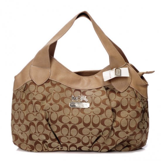 Coach In Signature Medium Camel Hobo BCB - Click Image to Close